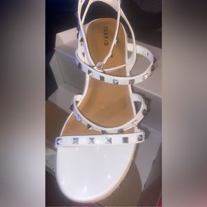 Torrid NBW white gladiator platform sandals